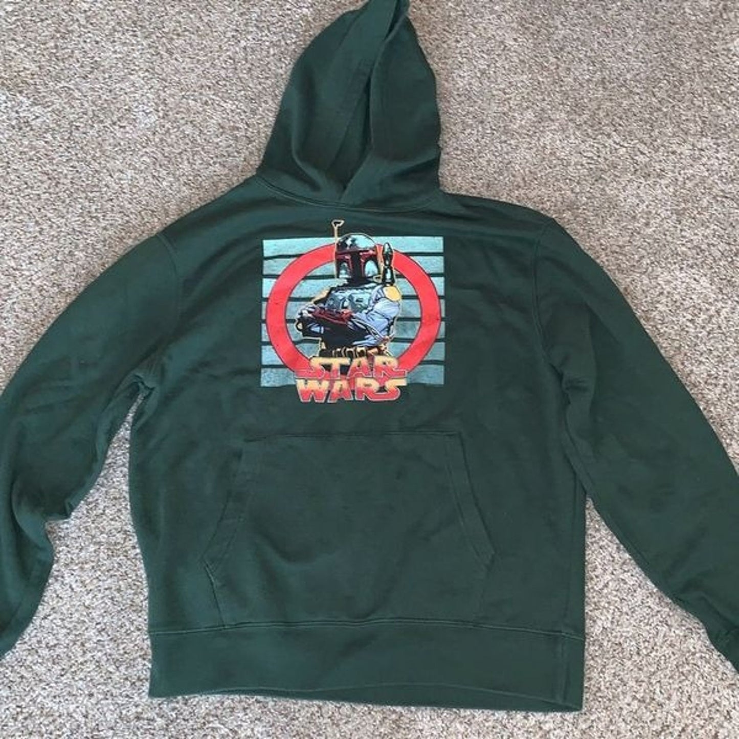 Star Wars official men’s hoodie, green cotton size medium