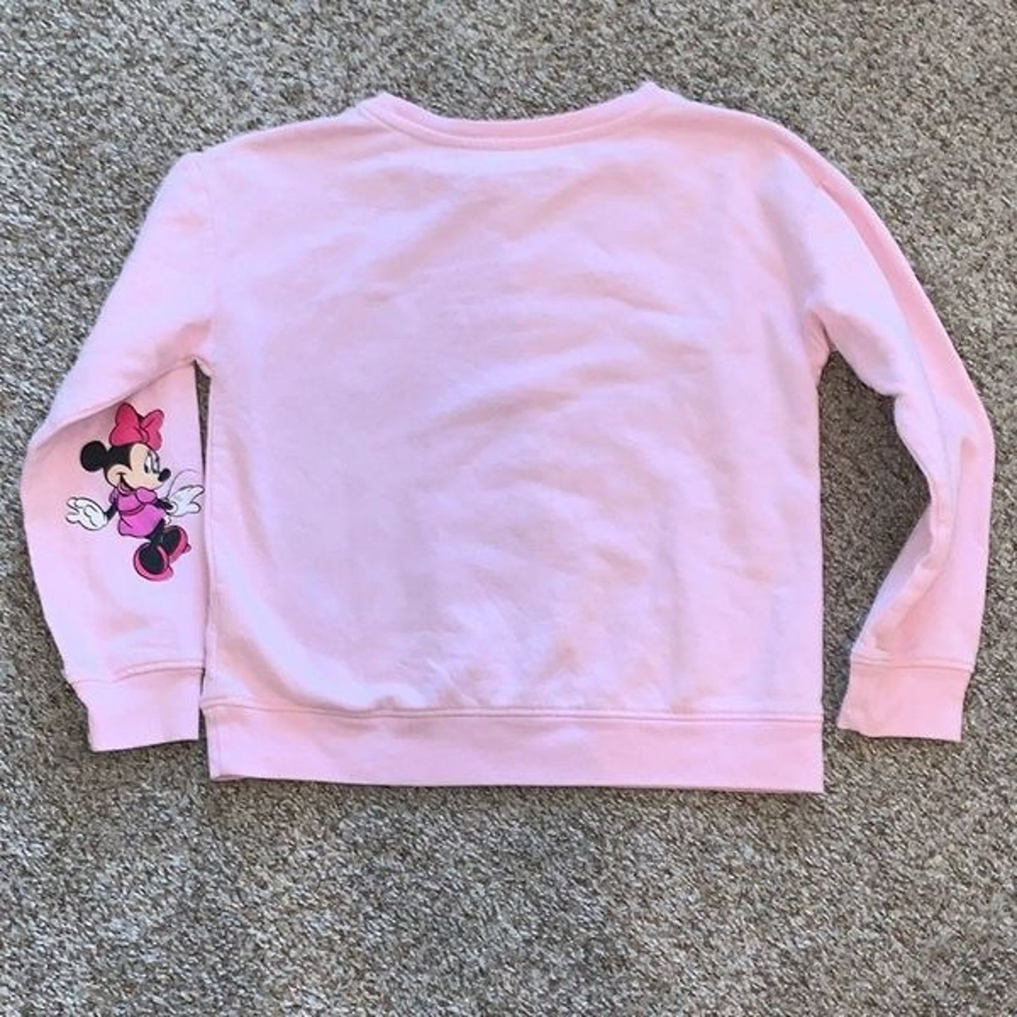 Disney Minnie mouse youth, girls, crewneck, sweatshirt, cotton pink size 10/12