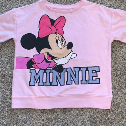 Disney Minnie mouse youth, girls, crewneck, sweatshirt, cotton pink size 10/12