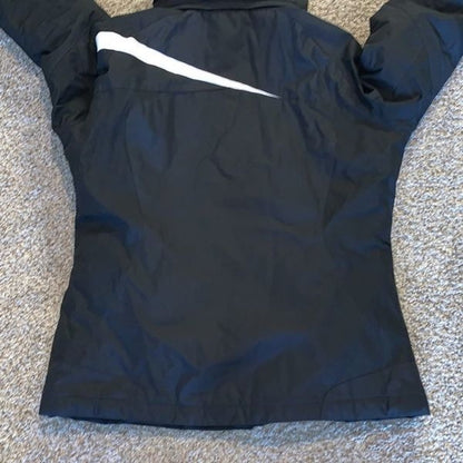 Women’s CB Sport puffer jacket coat with hood, black zip up size medium