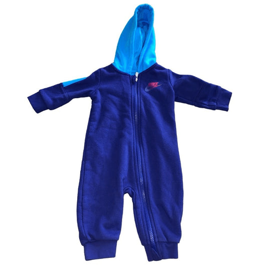 Nike baby one piece for Zip coverall hooded blue 6M