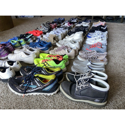 Wholesale Lot 15 Sneakers Nike Adidas Vans Asics Puma Cleats Kids Womens Mens