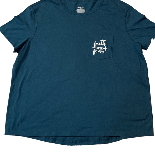 Faith Over Fear Women’s Crew Neck Goodfellow T-shirt Size XL