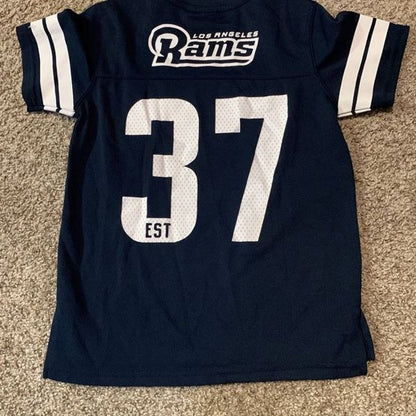 Youth kids, NFL team apparel, Los Angeles, Rams football jersey size YM 10/12