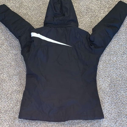 Women’s CB Sport puffer jacket coat with hood, black zip up size medium