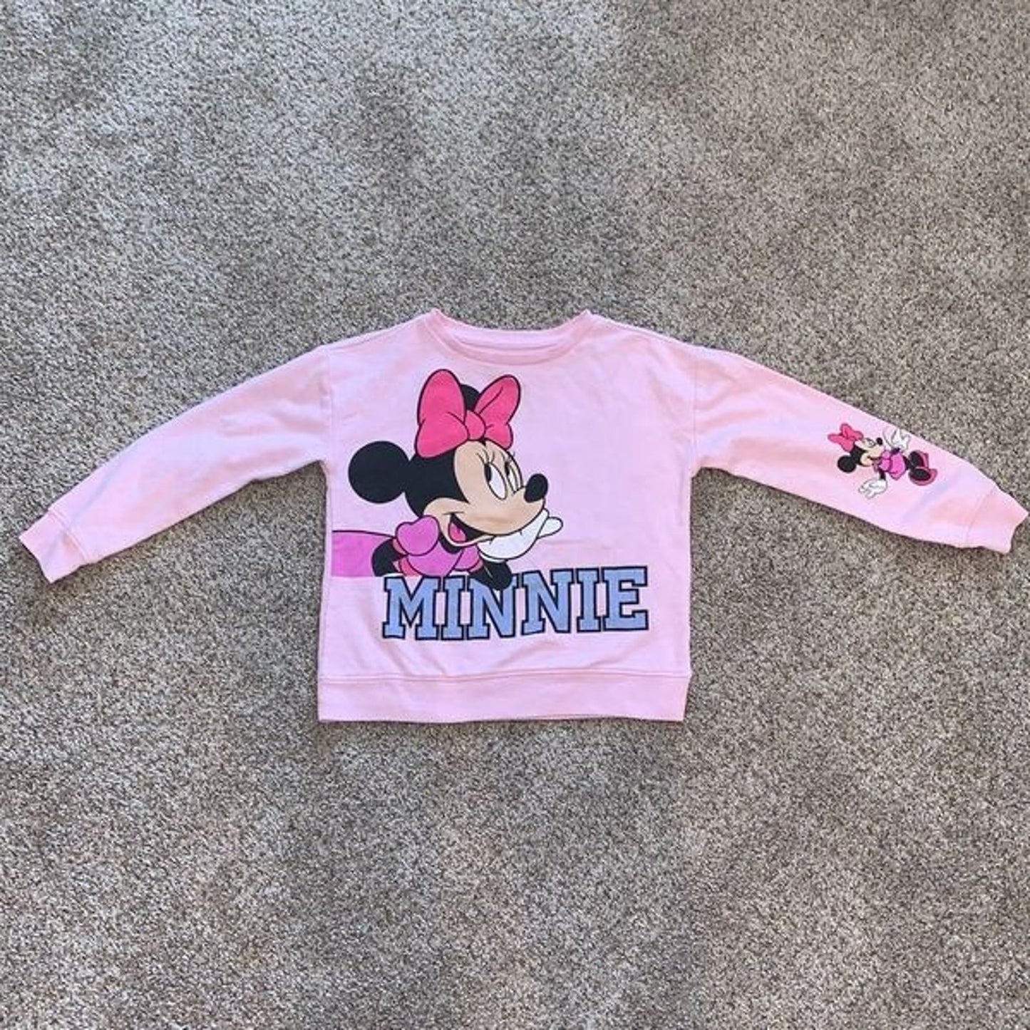 Disney Minnie mouse youth, girls, crewneck, sweatshirt, cotton pink size 10/12