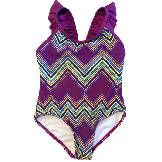 Young girl kids CostaLista swim suit, one piece purple size 4T