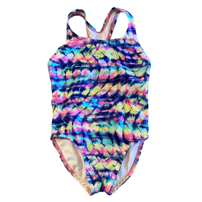 Young girls kids speedo one piece racer back swimsuit, size XS