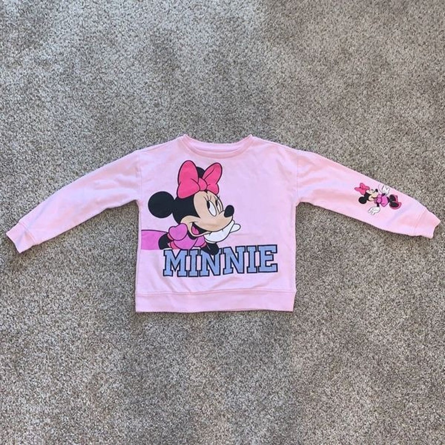 Disney Minnie mouse youth, girls, crewneck, sweatshirt, cotton pink size 10/12