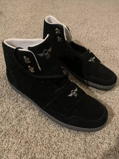 Creative Recreation Shoes Cesario Hi Strap Suede Black Sneakers Size 14